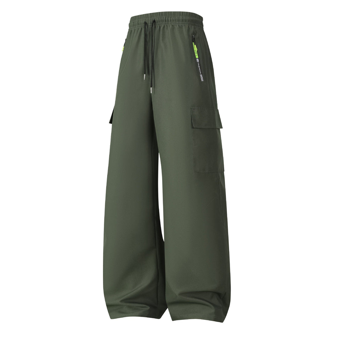 Herren Weite Utility-Cargo-Shorts mit elastischem Bund, Kordelzug & Reißverschlusstaschen Drune