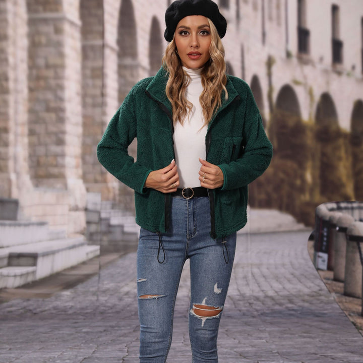 Damen Fleecejacke mit hohem Kragen und praktischen Reißverschlusstaschen Drune