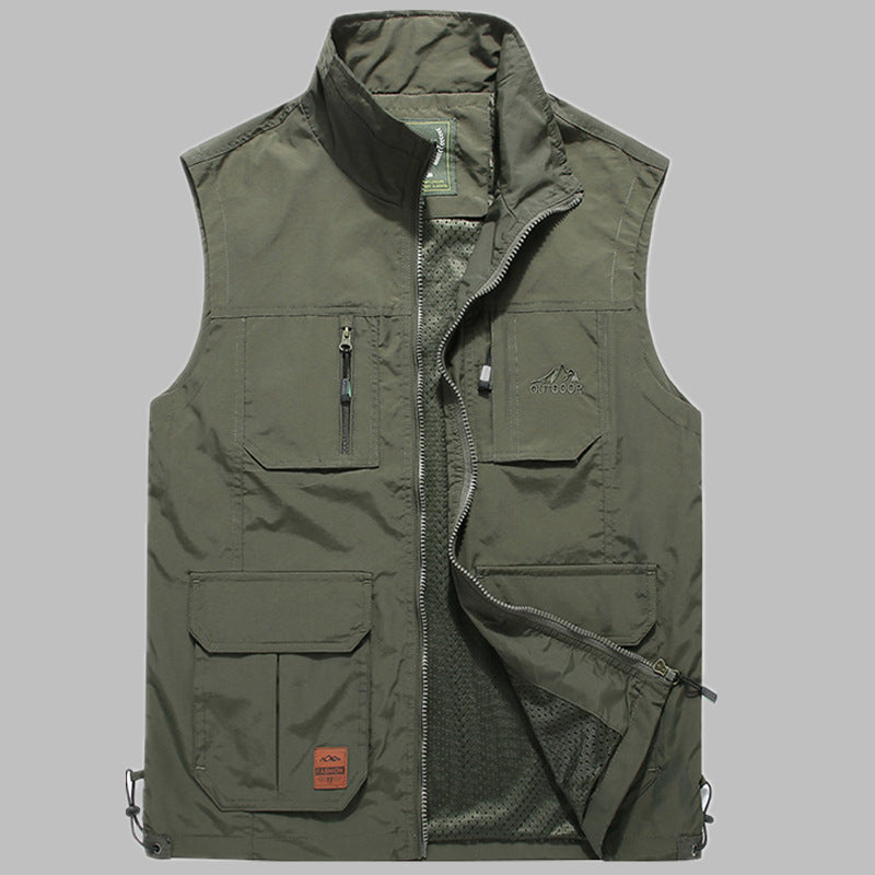 Herren Outdoor‑Utility‑Weste mit multifunktionalen Taschen und atmungsaktivem Meshfutter Drune