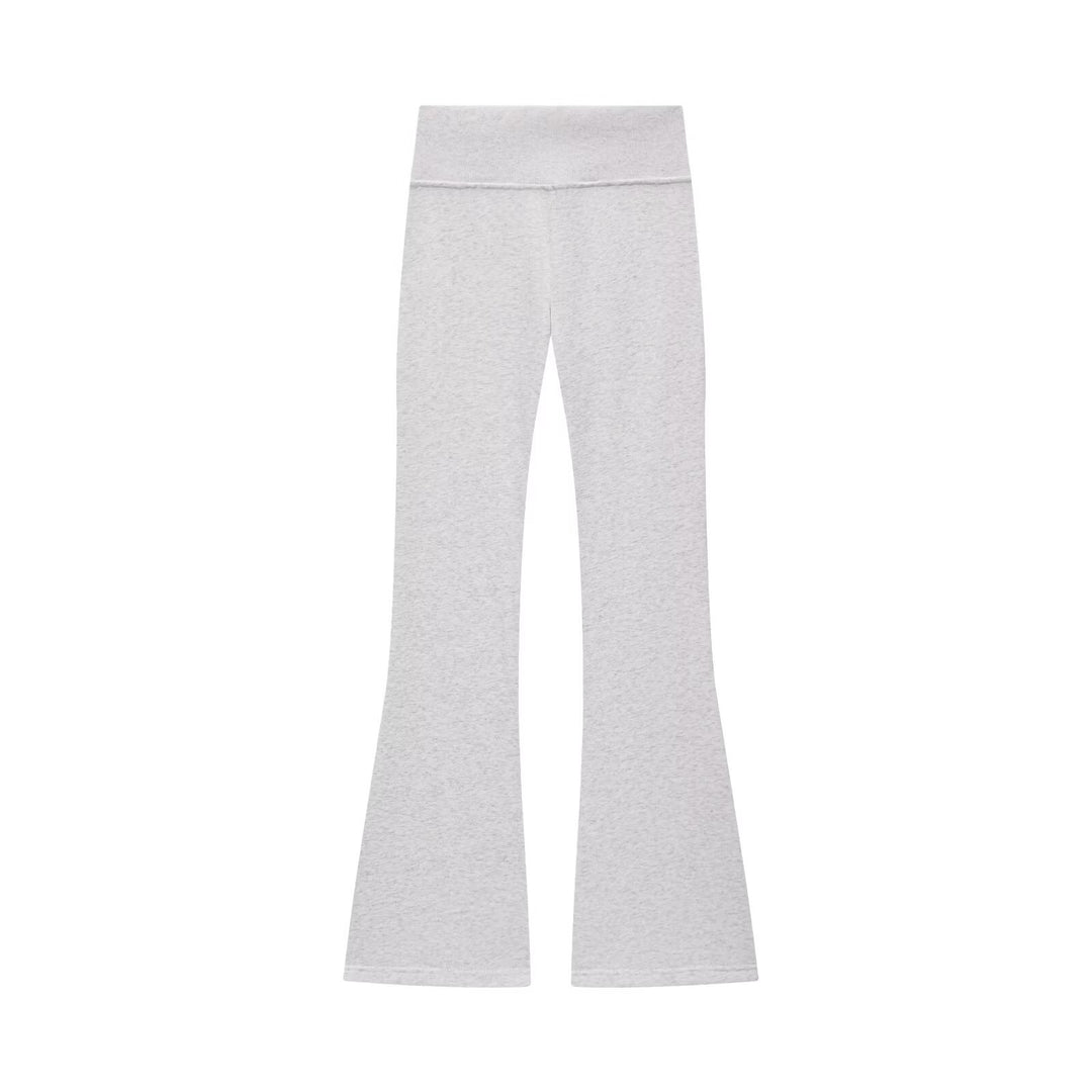Damen 600+ hochtaillierte ausgestellte Jersey‑Hose mit Stretchbund Drune