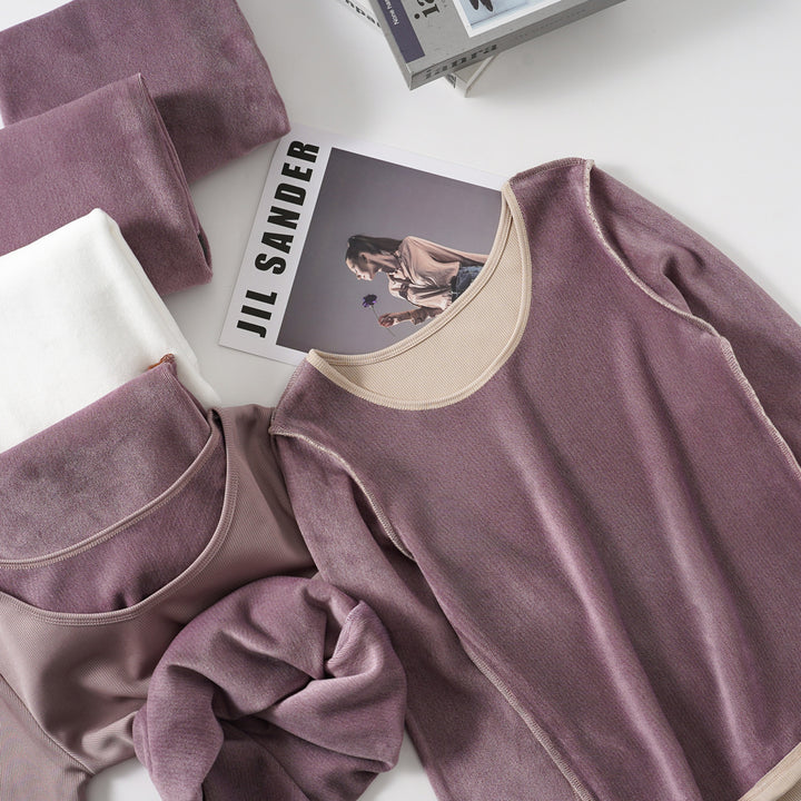 Damen modisches Cropped-Langarmshirt mit Rippstruktur Drune