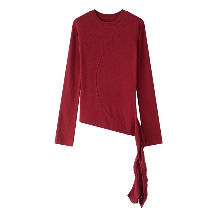 Damen Asymmetrisches Longsleeve mit seitlichen Bindebändern Drune