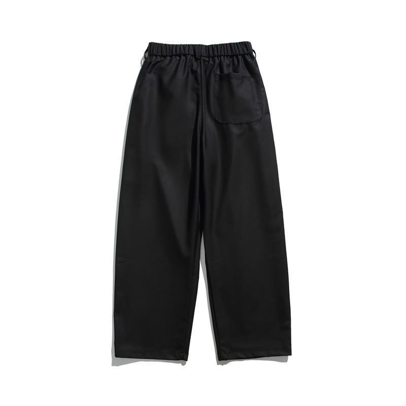 Herren Locker geschnittene Bundfalten-Cropped-Hose mit elastischem Bund und Bügelfalte Drune