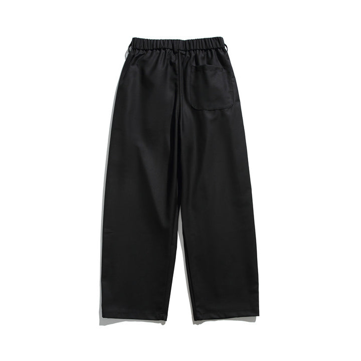 Herren Locker geschnittene Bundfalten-Cropped-Hose mit elastischem Bund und Bügelfalte Drune