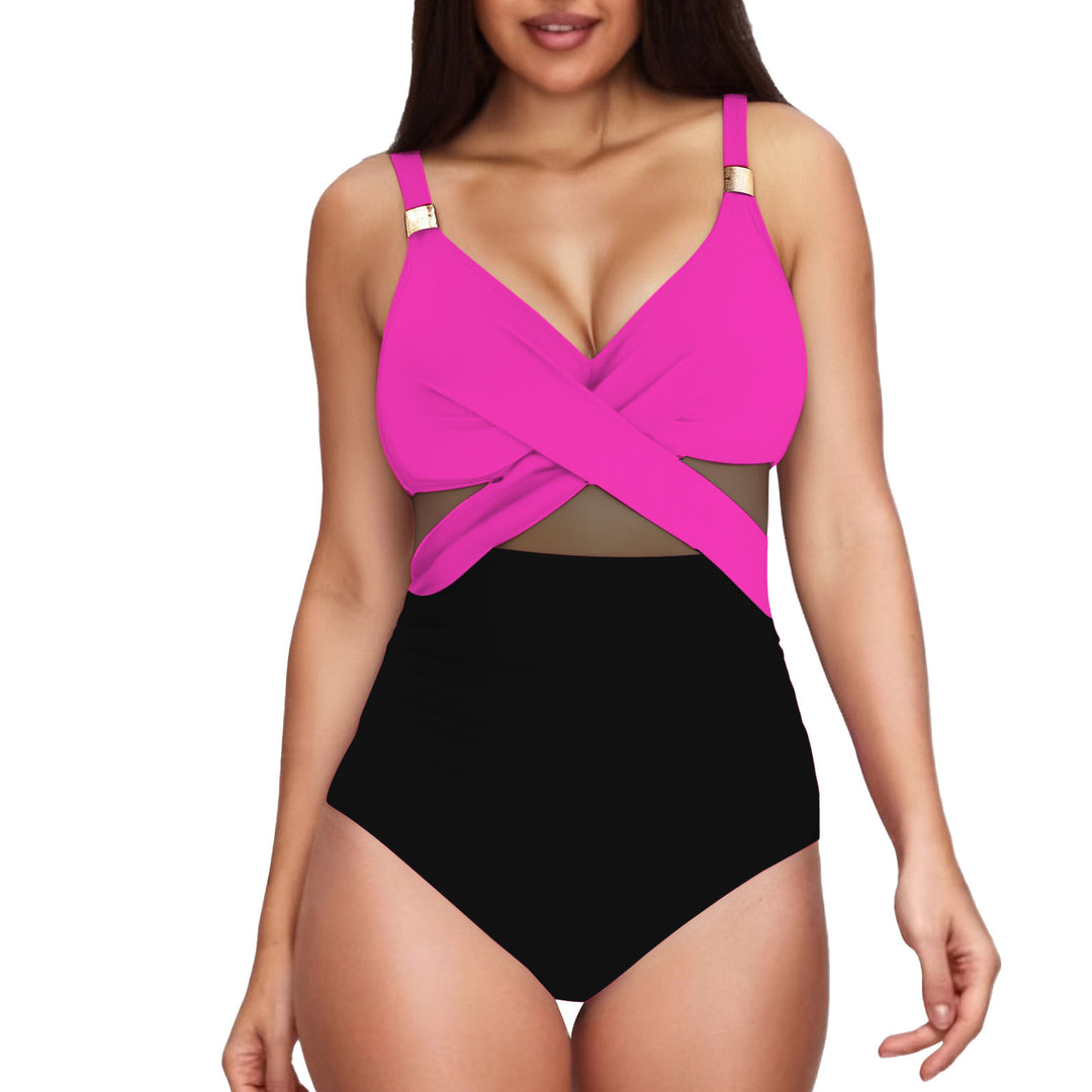 Damen Eleganter Einteiler mit transparenter Einsätzen Drune