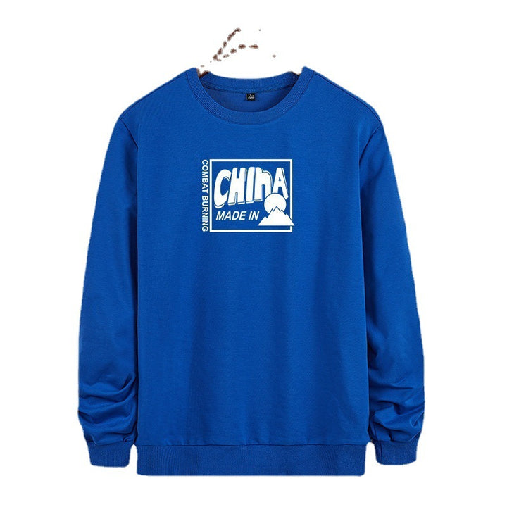 Herren Sweatshirt mit Rundhals und auffälligem Statement-Frontprint Drune