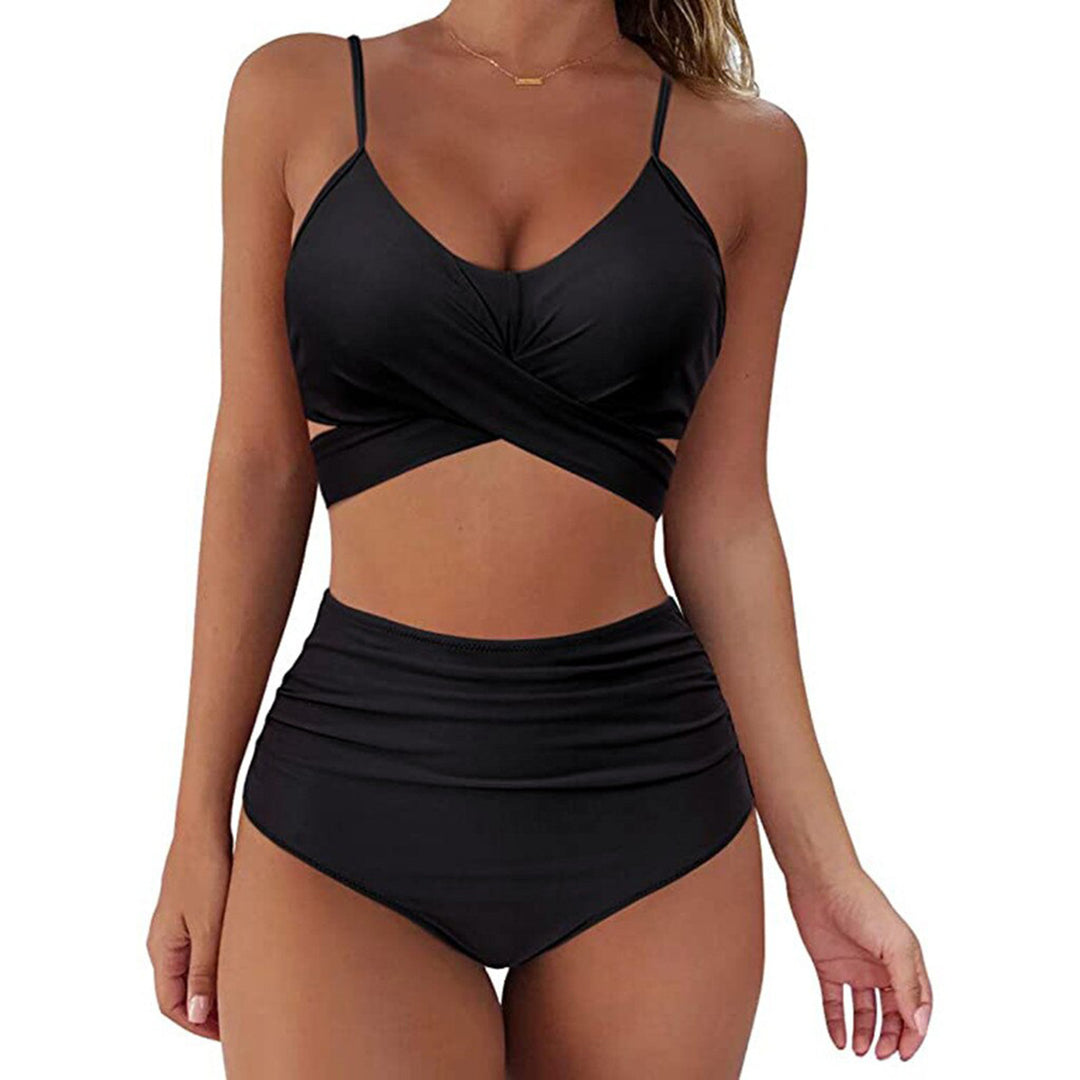 Damen Crop-Top Bikini-Set mit geflochtenem Design Drune
