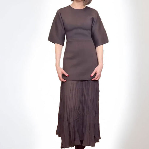 Damen Maxikleid mit elegantem Falten-Design und modernem Schnitt Drune