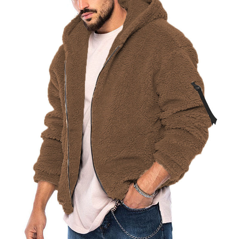 Herren Fleecejacke mit Kapuze und praktischen Reißverschlusstaschen Drune