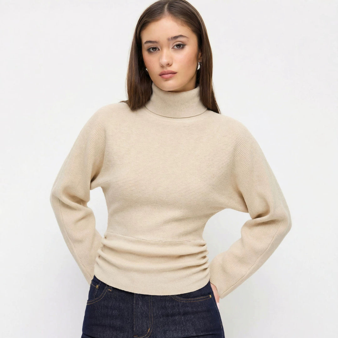 Damen Eleganter Rollkragenpullover Drune
