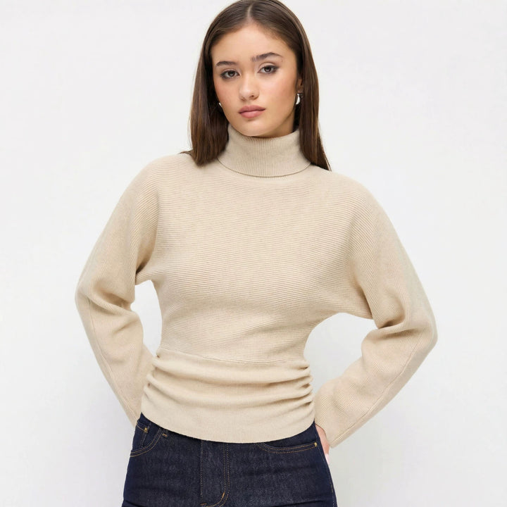 Damen Eleganter Rollkragenpullover Drune