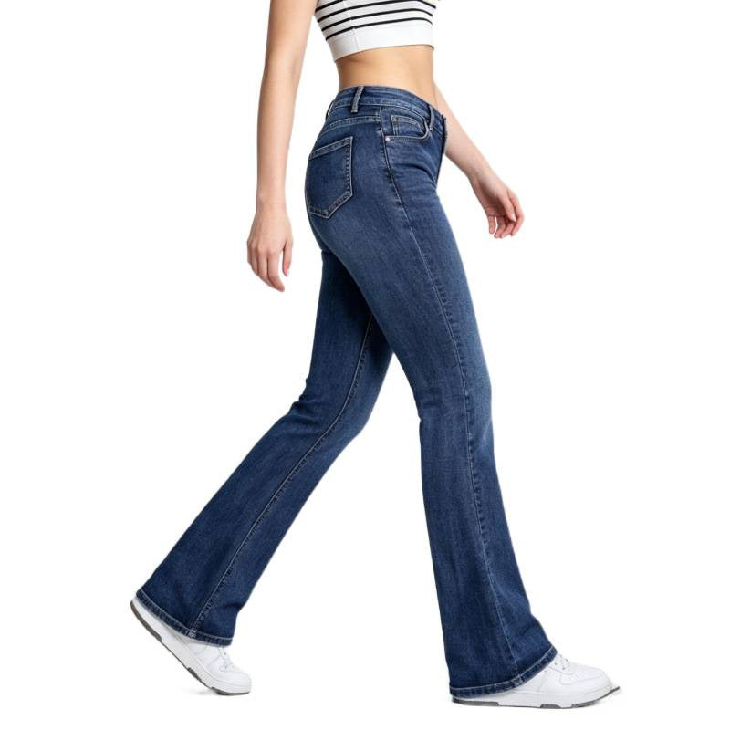 Damen Flared Jeans im klassischen 70er Jahre Look mit hoher Taille Drune