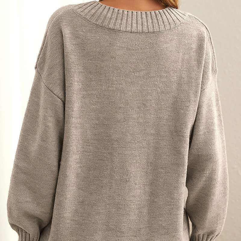 Drune | Zeitloser Einfarbiger Strickpullover Für Komfort