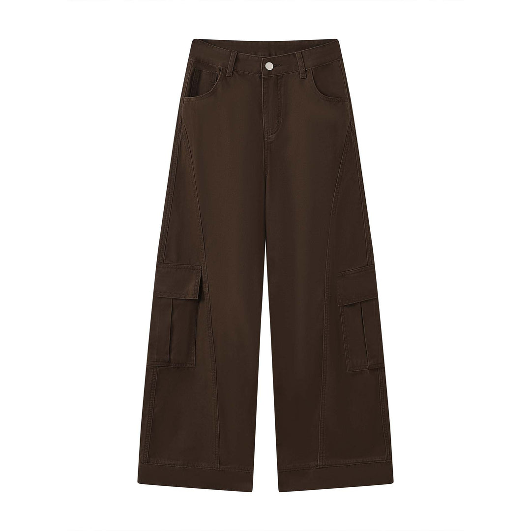 Damen Weite Cargo-Baggy-Hose mit großen Pattentaschen Drune