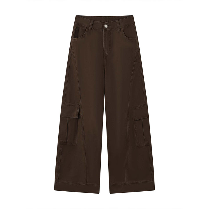 Damen Weite Cargo-Baggy-Hose mit großen Pattentaschen Drune