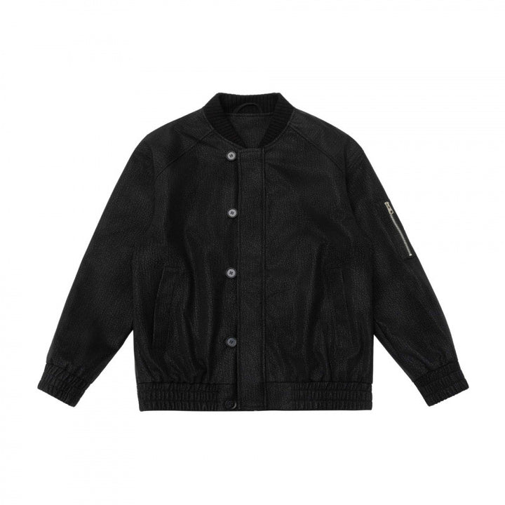 Herren Boxy-Bomberjacke mit strukturiertem Canvas‑Look, geripptem Saum und Ärmeltasche Drune