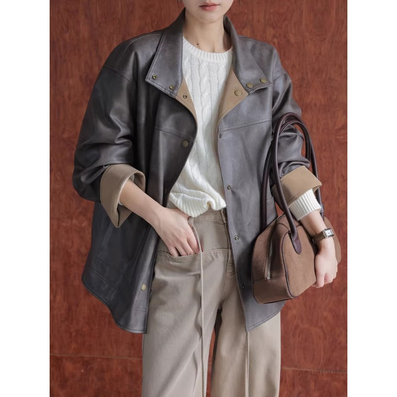 Damen Lederjacke mit modernem Schnitt Drune