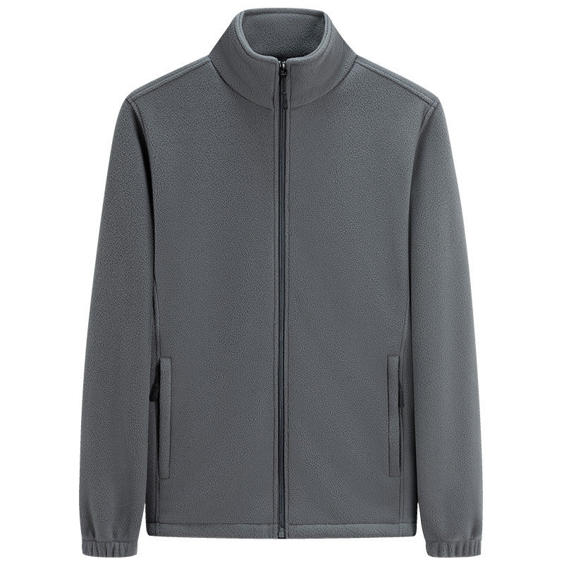 Herren klassische leichte Fleece-Zipjacke mit Stehkragen und Eingrifftaschen Drune
