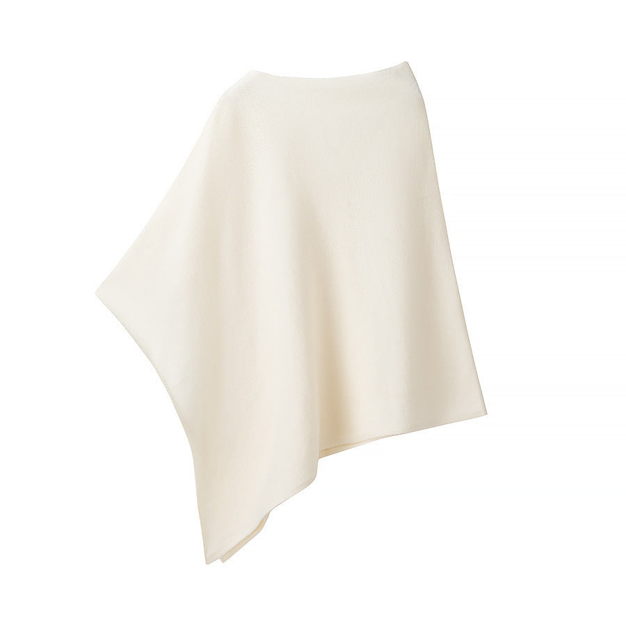Damen nan asymmetrischer Strickponcho mit leichtem Fall, offener Seitenpartie und feiner Struktur Drune