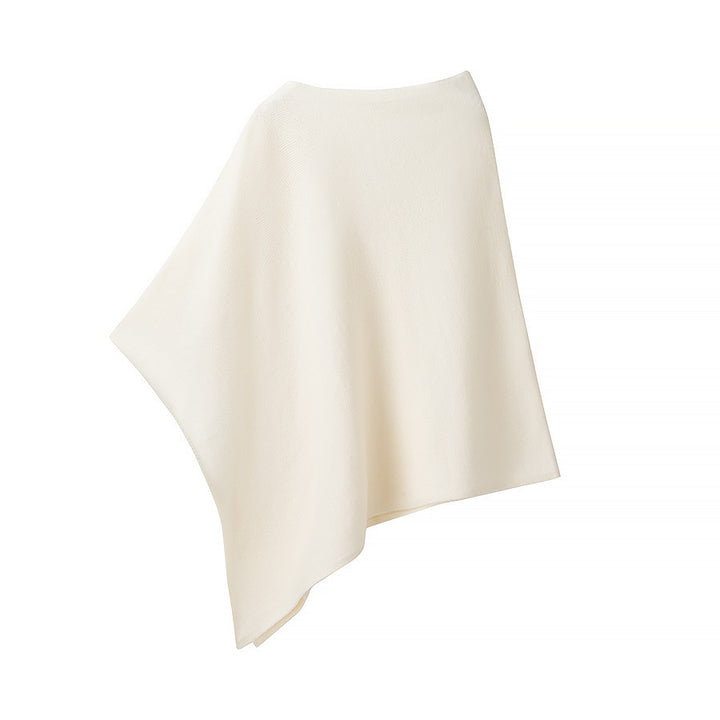 Damen nan asymmetrischer Strickponcho mit leichtem Fall, offener Seitenpartie und feiner Struktur Drune