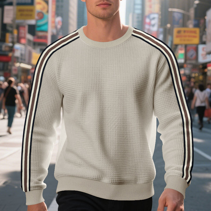 Herren Sportlicher Sweatshirt mit strukturierter Oberfläche und modernen Streifen Drune