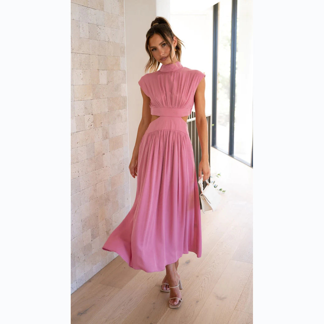 Damen Maxikleid mit kreativem Schnitt und tailliertem Design Drune