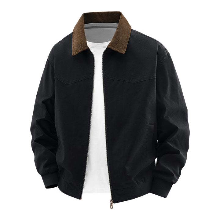 Herren Stilvolle Bomberjacke mit Cordkragen Drune