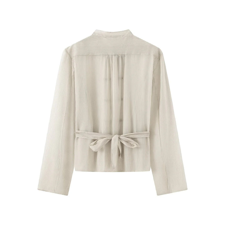 Damen nan taillierte chinesisch inspirierte Jacke mit Stehkragen und Zierknotenverschlüssen Drune