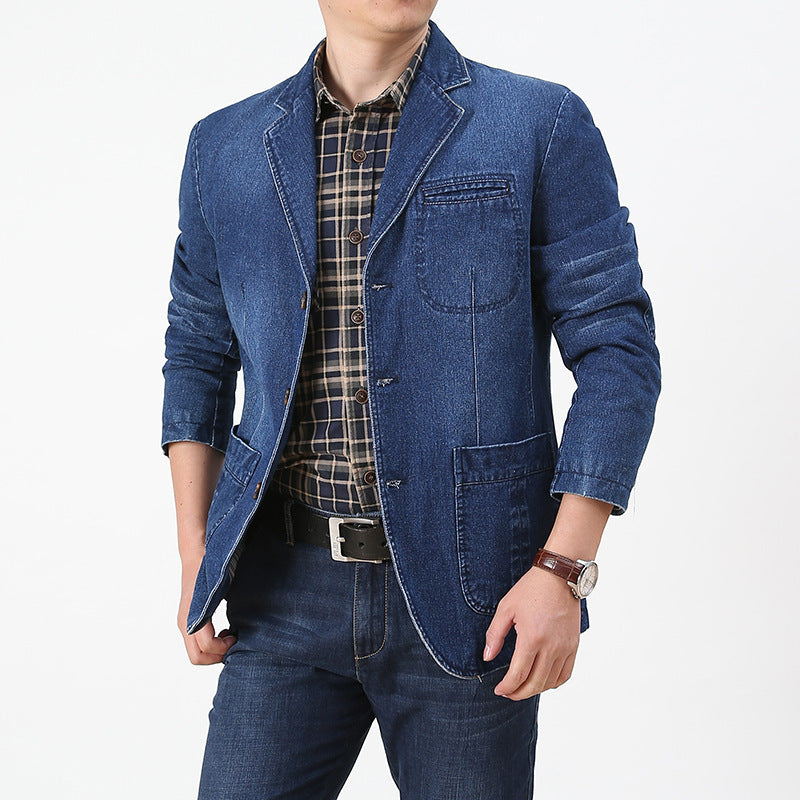 Herren Denim Blazer Drune