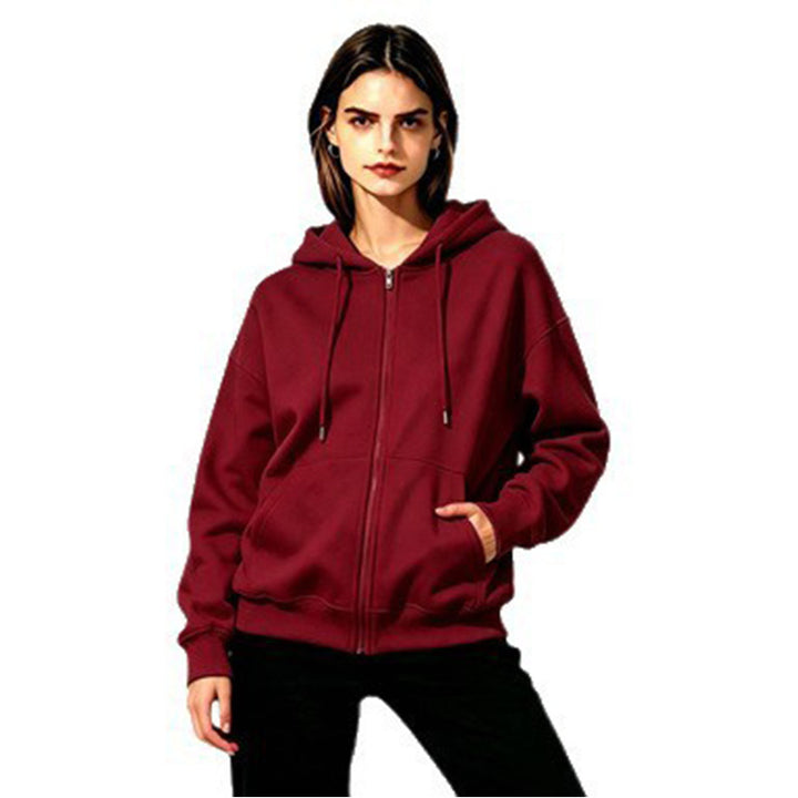 Damen Weicher Kapuzenpullover mit durchgehendem Reißverschluss Drune