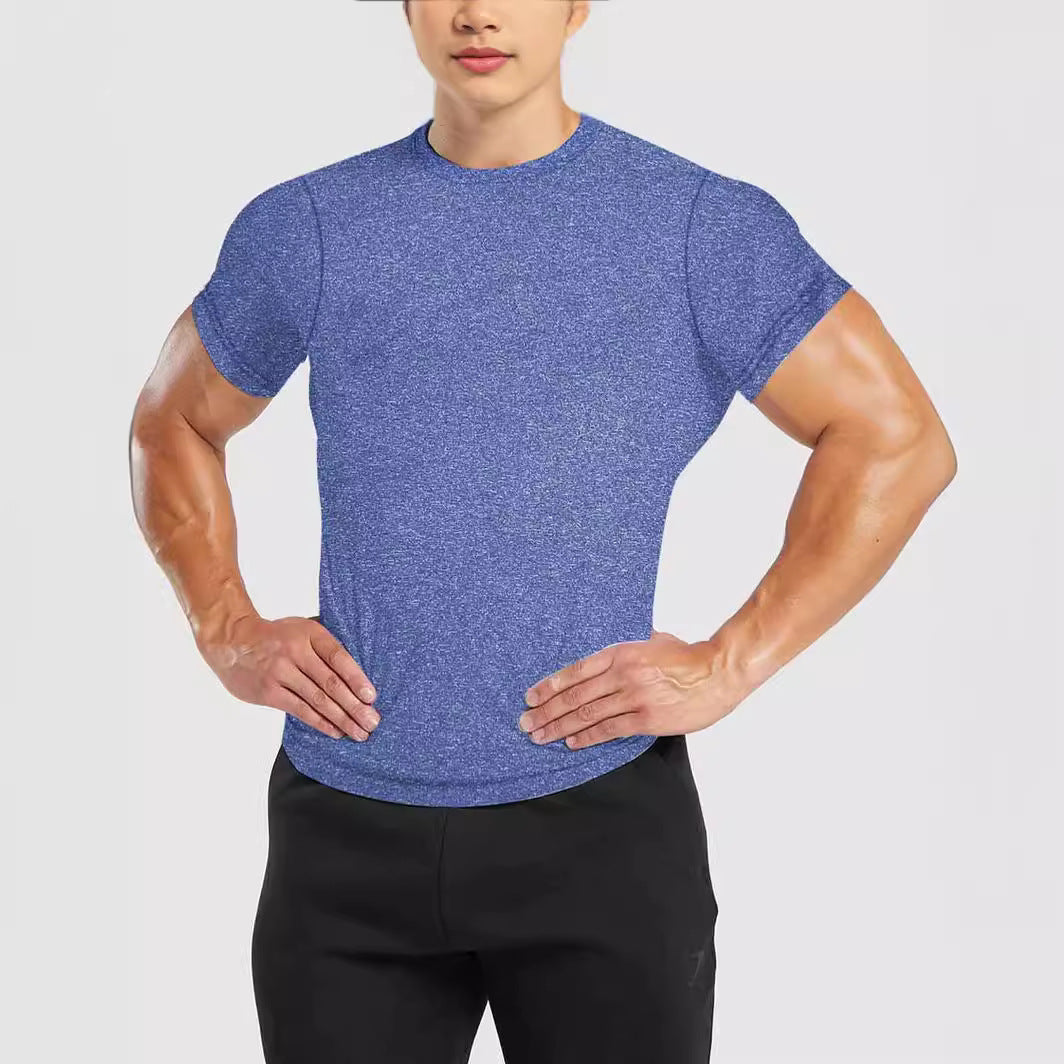 Herren nan tailliertes Rundhals-Leistungsshirt mit elastischem Seitenkeil und flachen Nähten Drune