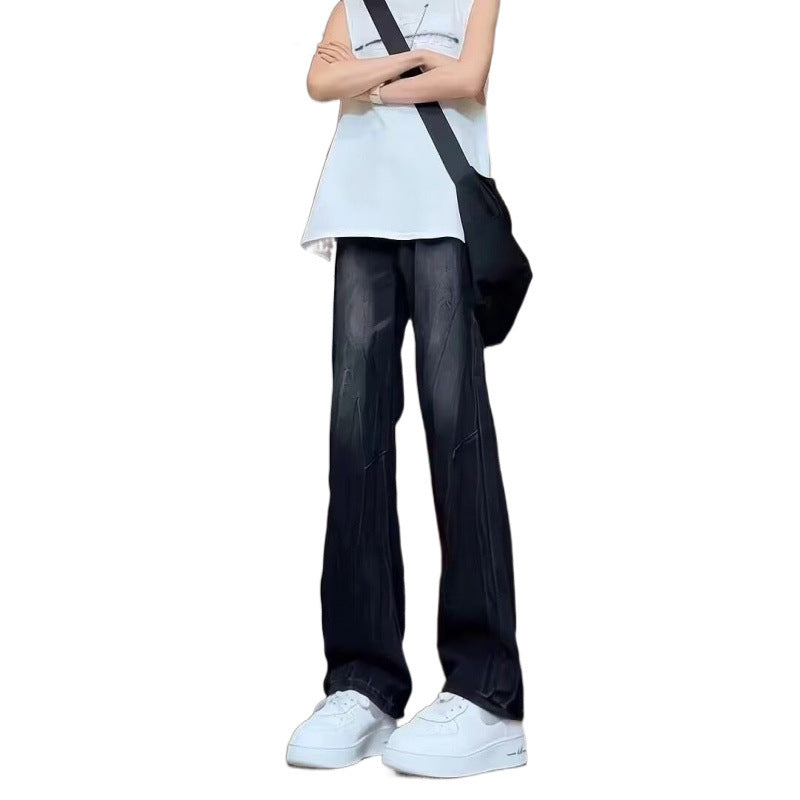 Damen lässige Wide-Leg Jeans mit stylischen Abnähern und hohen Taillen Drune