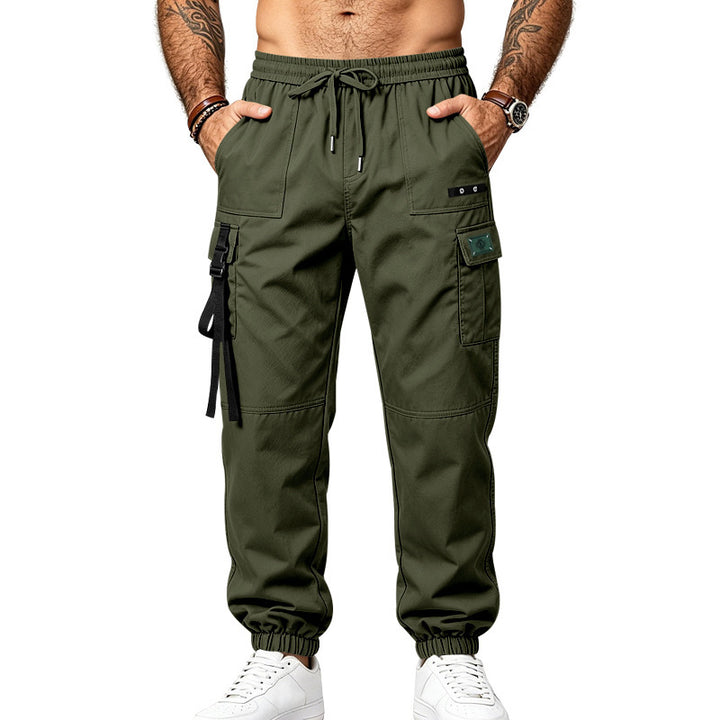 Herren Multifunktionale Cargo-Jogginghose mit Elastikbund, Gurt- und Taschen-Details Drune