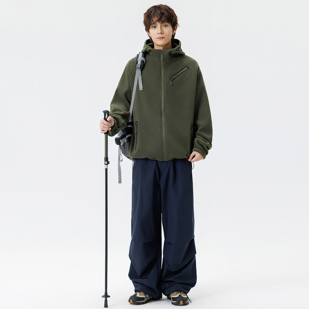 Herren technische Softshell-Fleecejacke mit Kapuze und wasserabweisenden Reißverschlüssen Drune