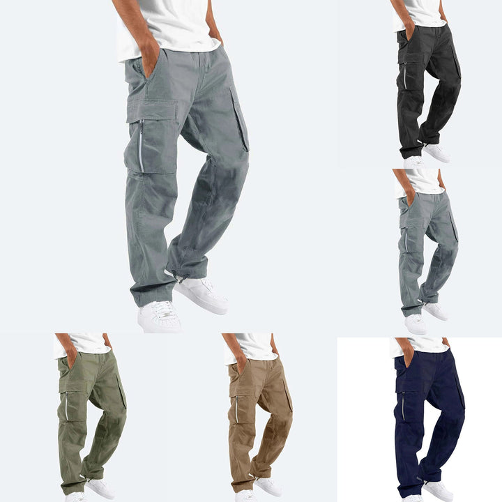 Herren robuste Cargo-Jeans mit seitlichen Reißverschlusstaschen Drune