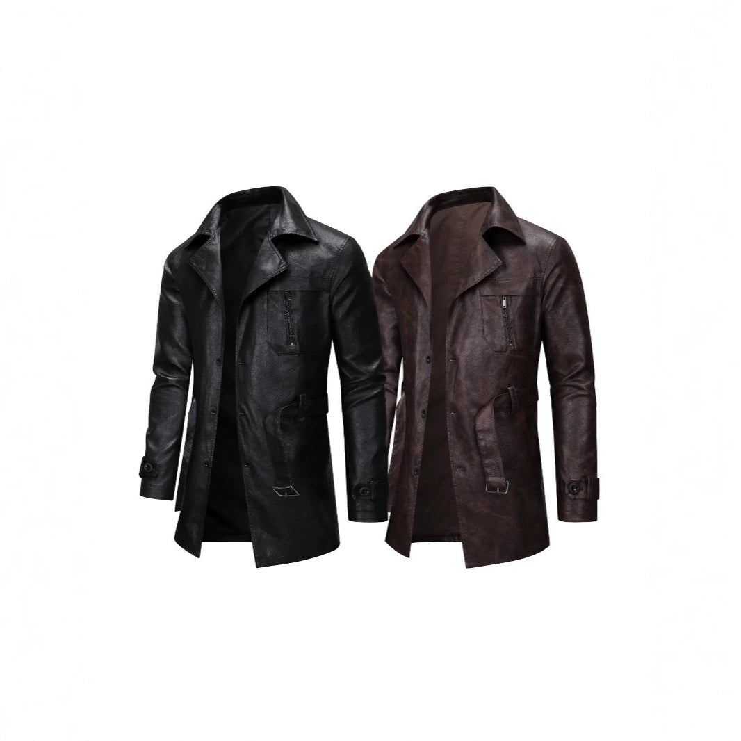 Herren Elegante Kunstlederjacke mit praktischen Taschen Drune