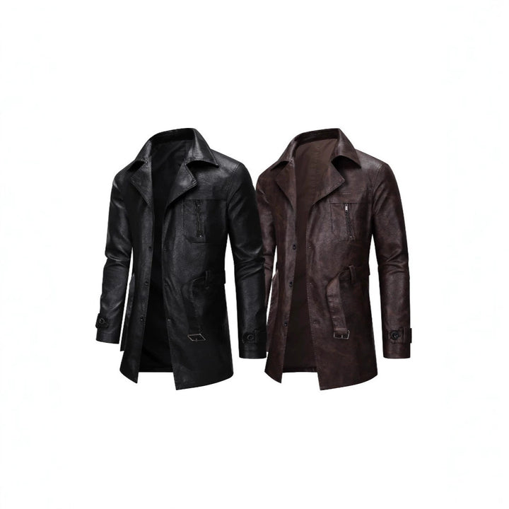 Herren Elegante Kunstlederjacke mit praktischen Taschen Drune