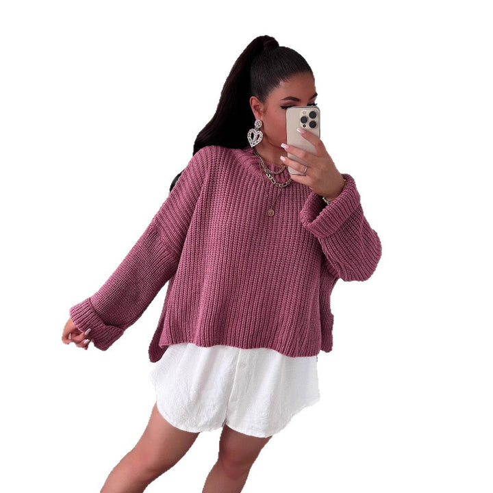 Damen lässiger Pullover mit strukturiertem Gewebe und weitem Schnitt Drune