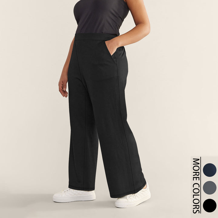 Damen Hochtaillierte Relax-Culottehose mit weitem Bein und seitlichen Eingrifftaschen Drune