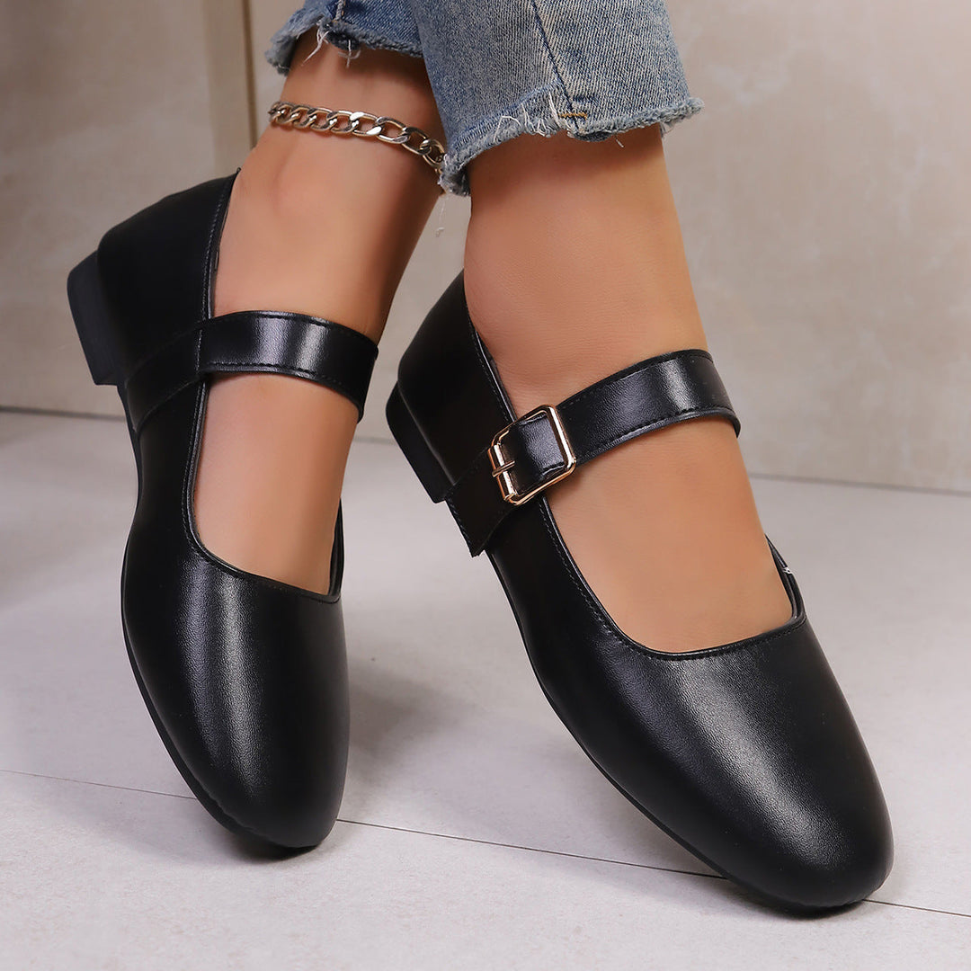 Damen Ballerina-Schuhe mit verstellbarem Riemendesign und bequemem Fußbett Drune