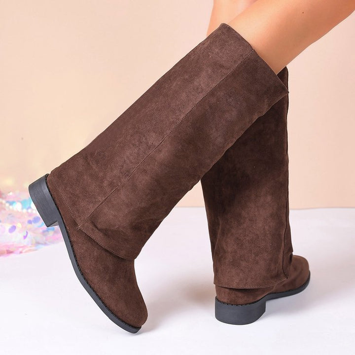 Damen Weiche Winterstiefel aus Veloursleder Drune