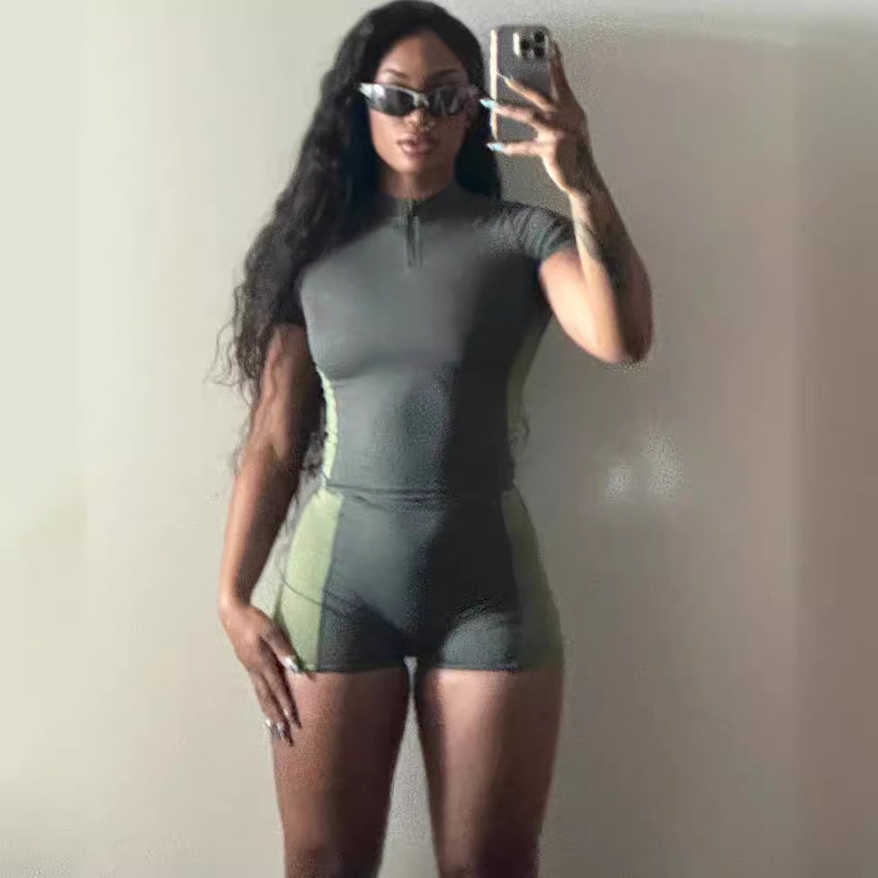 Damen sportliches Set mit kurzem Oberteil und Shorts Drune