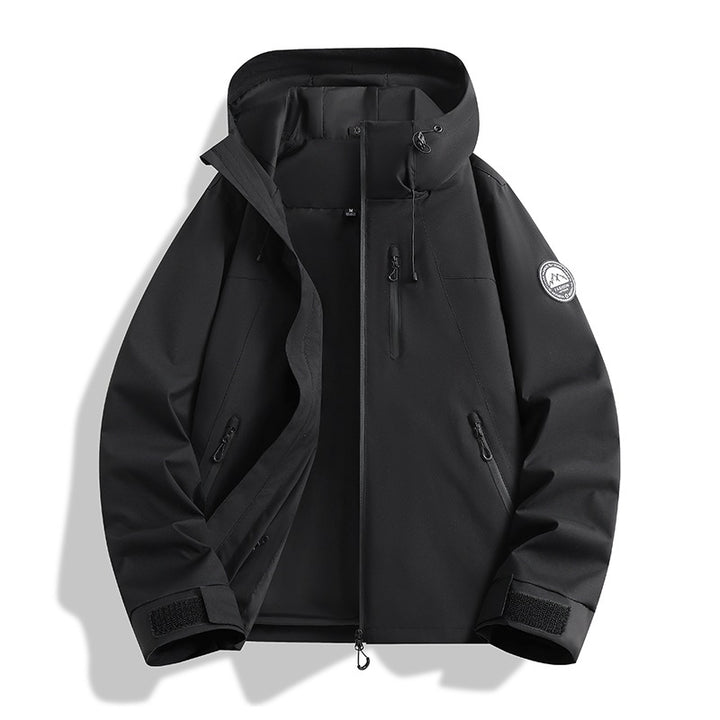 Herren dreiteilige Softshell-Outdoorjacke mit abnehmbarem Fleecefutter und Kapuze Drune