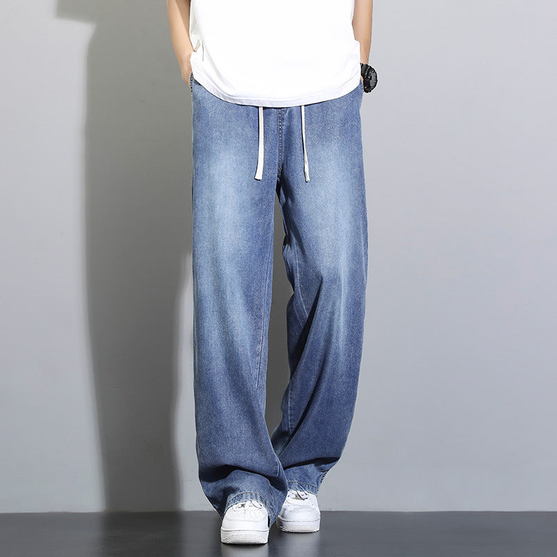 Herren Lässige Weitgeschnittene Jeanshose