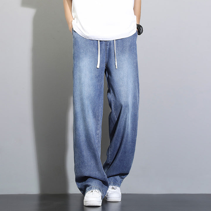 Herren Lässige Weitgeschnittene Jeanshose