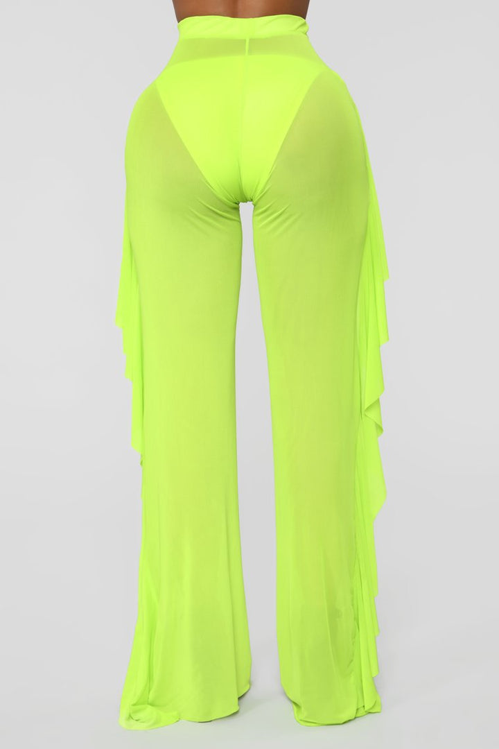 Damen Anziehbare Boho-Hosen mit Rüsche Drune