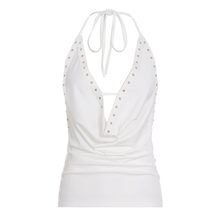 Damen Haltertop mit funkelnden Nieten Drune