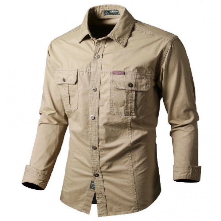 Herren Robustes Canvas-Hemdjacke im Utility‑Stil Drune