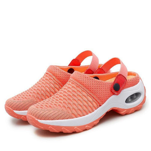 Damen Atmungsaktive Strick-Clogs mit verstellbarem Fersenriemen und stoßdämpfender Komfortsohle Drune