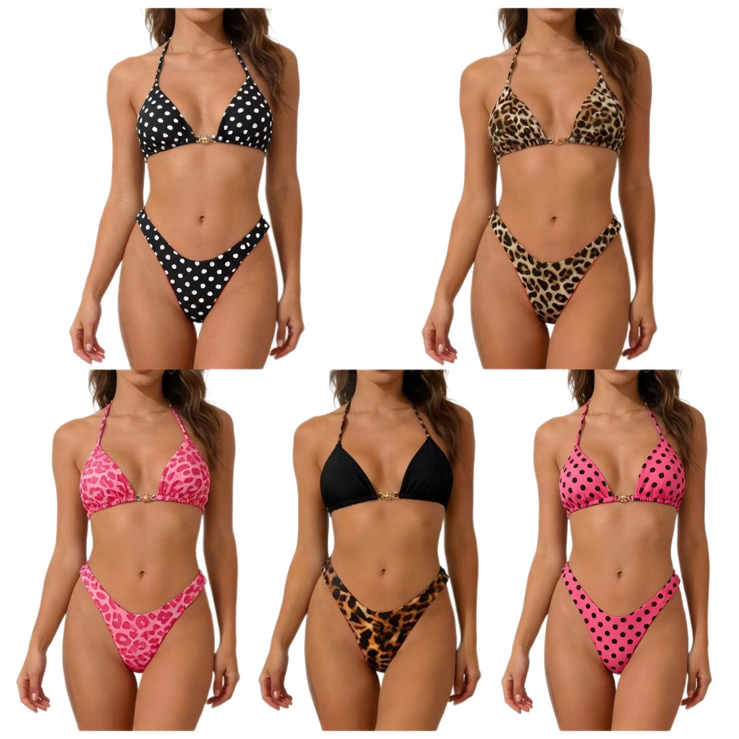 Damen Triangel-Bikini mit animalischem Muster Drune